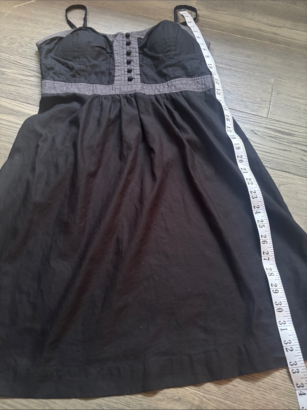 American Eagle | Y2K Babydoll Black Grey Mini Dress Corset Style Size 10 - Picture 7 of 13